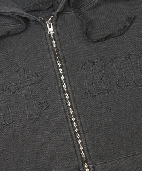 STIGMA（スティグマ）の「Applique STGM Pigment Washed Oversized Zip-up Hoodie Charcoal（パーカー・メンズ・その他・MEDIUM/X-LARGE）」の5枚目の写真