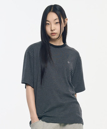 ストライプ半袖Tシャツ_ブラック