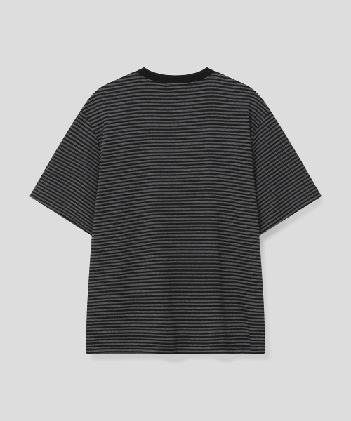 SLOW RECORD HOUSE(スローレコードハウス)の「ストライプ半袖Tシャツ_ブラック(Tシャツ/カットソー・レディース・その他・LARGE/MEDIUM/SMALL)」の6枚目の写真