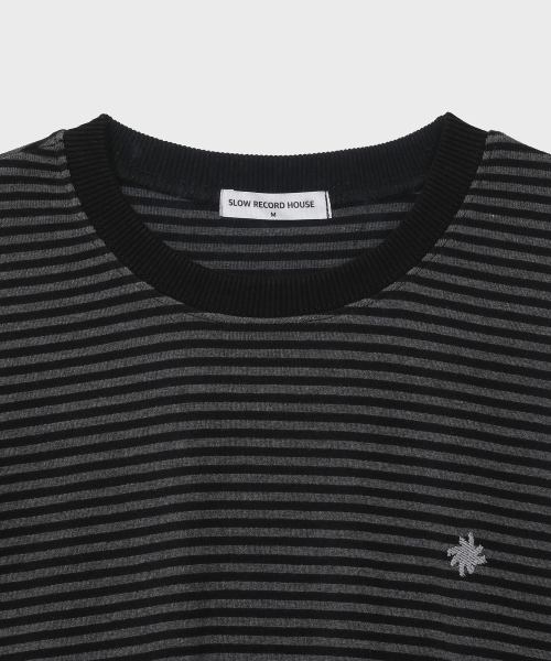 SLOW RECORD HOUSE(スローレコードハウス)の「ストライプ半袖Tシャツ_ブラック(Tシャツ/カットソー・レディース・その他・LARGE/MEDIUM/SMALL)」の7枚目の写真