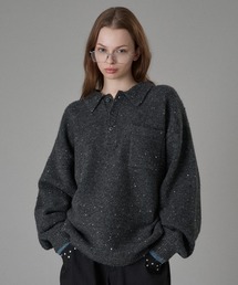 ONCILY(IVF[)COLOR NEP LAYERED KNIT POLO / J[lbvC[hjbg|(jbg/Z[^[)