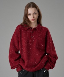 COLOR NEP LAYERED KNIT POLO / カラーネップレイヤードニットポロ