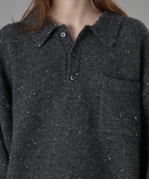 ONCILY(オンシェリー)の「COLOR NEP LAYERED KNIT POLO / カラーネップレイヤードニットポロ(ニット/セーター・メンズ・ブラウン/ボルドー/チャコールグレー・SMALL/MEDIUM/LARGE)」の20枚目の写真