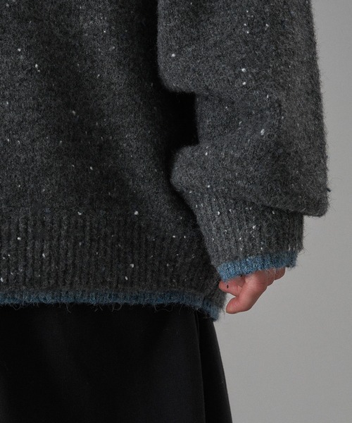 ONCILY(オンシェリー)の「COLOR NEP LAYERED KNIT POLO / カラーネップレイヤードニットポロ(ニット/セーター・メンズ・ブラウン/ボルドー/チャコールグレー・SMALL/MEDIUM/LARGE)」の21枚目の写真