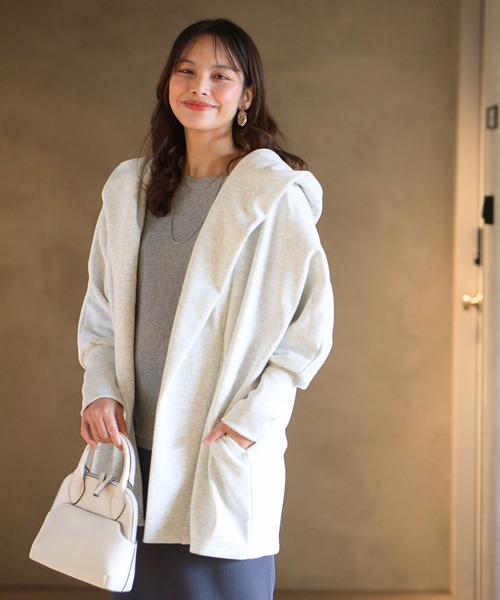 Ehre style(エーレスタイル)の「日常に役立つ!さっとお出かけできる(カーディガン/ボレロ・レディース・グレー/ライトグレー/ブラック・FREE)」の4枚目の写真