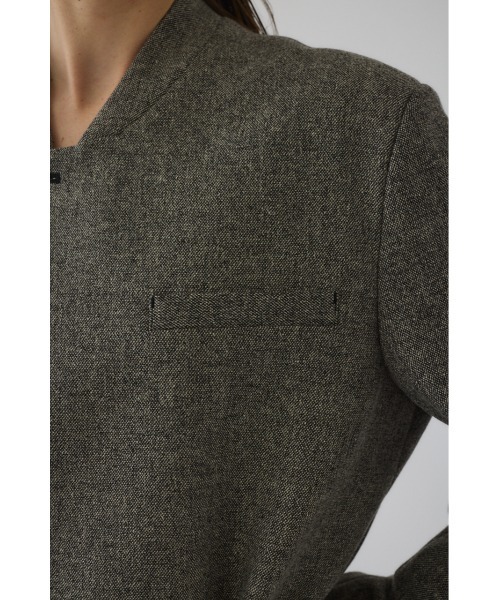 RIM.ARK（リムアーク）の「Metal belt box jacket メタルベルトボックスジャケット（ノーカラージャケット・レディース・グレー/ライトブラウン/ライトベージュ・FREE）」の18枚目の写真