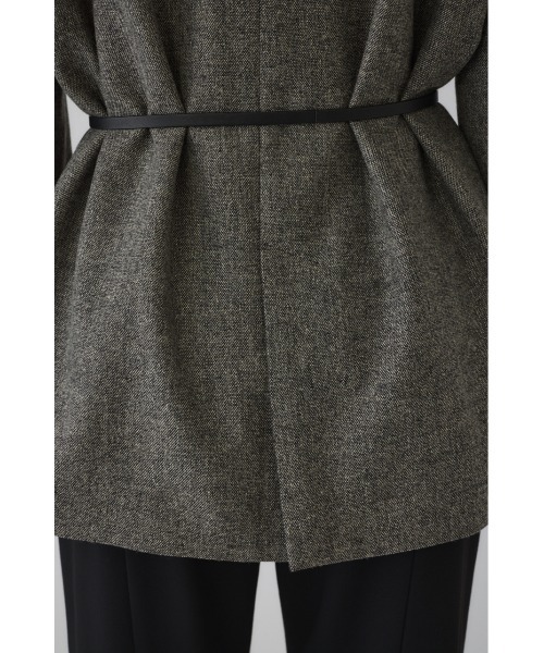 RIM.ARK（リムアーク）の「Metal belt box jacket メタルベルトボックスジャケット（ノーカラージャケット・レディース・グレー/ライトブラウン/ライトベージュ・FREE）」の21枚目の写真