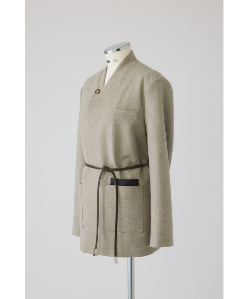 RIM.ARK（リムアーク）の「Metal belt box jacket メタルベルトボックスジャケット（ノーカラージャケット・レディース・グレー/ライトブラウン/ライトベージュ・FREE）」の22枚目の写真