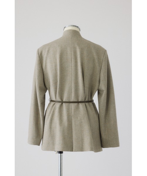 RIM.ARK（リムアーク）の「Metal belt box jacket メタルベルトボックスジャケット（ノーカラージャケット・レディース・グレー/ライトブラウン/ライトベージュ・FREE）」の12枚目の写真