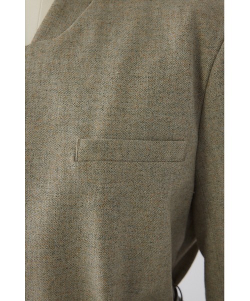 RIM.ARK（リムアーク）の「Metal belt box jacket メタルベルトボックスジャケット（ノーカラージャケット・レディース・グレー/ライトブラウン/ライトベージュ・FREE）」の10枚目の写真