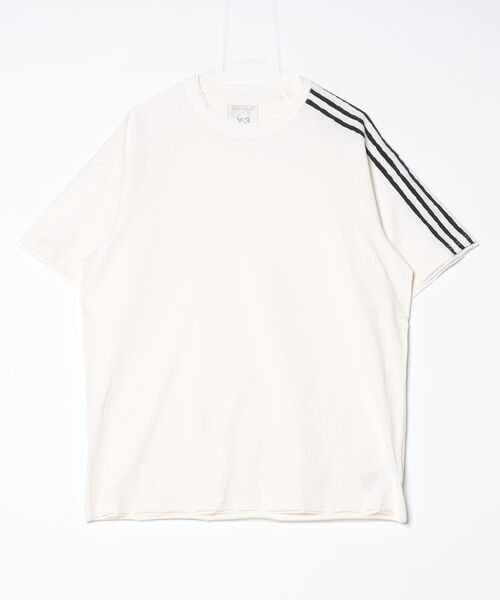 Y-3(ワイスリー)の「Y-3 RAW EDGE 3 STRIPES SHORT SLEEVE TEE(Tシャツ/カットソー・メンズ・ホワイト系その他・XX-SMALL/XX-LARGE/X-LARGE/LARGE/MEDIUM/SMALL/X-SMALL)」の3枚目の写真
