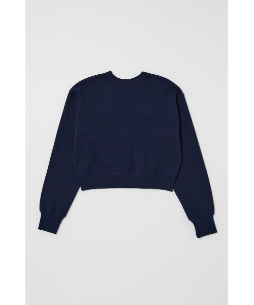 MOUSSY(マウジー)の「MOUSSY F/LEATHER PATCH プルオーバー(スウェット・レディース・ネイビー/ピンク/オフホワイト/杢グレー・FREE)」の11枚目の写真
