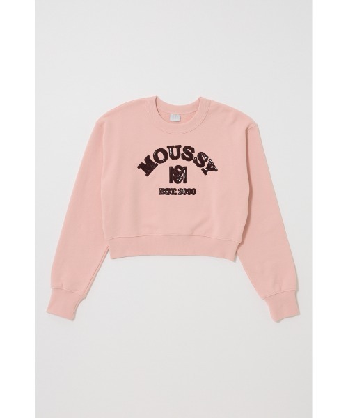 MOUSSY(マウジー)の「MOUSSY F/LEATHER PATCH プルオーバー(スウェット・レディース・ネイビー/ピンク/オフホワイト/杢グレー・FREE)」の21枚目の写真
