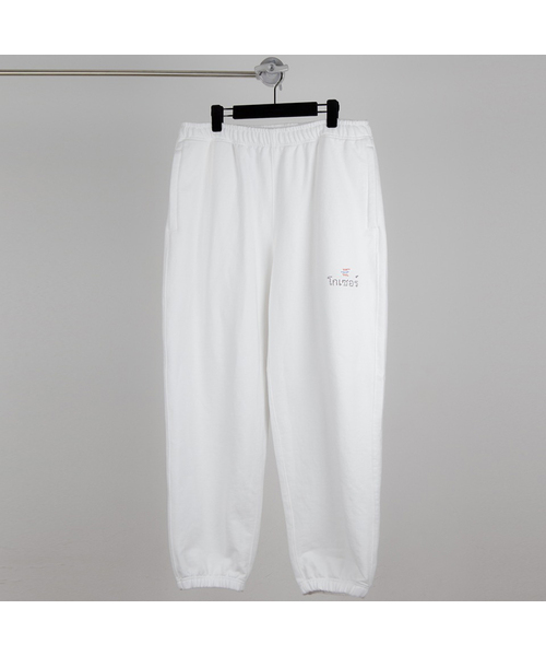GOZER(ゴーザー)の「OVERSIZED THAILAND BIZ LOGO JOGGER PANTS(スウェットパンツ・メンズ・ホワイト・1/2)」の1枚目の写真