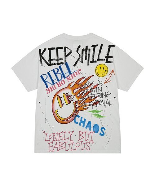 THE MADNESS(ザ マッドネス)の「HAND WORK KEEP SMILE T-SHIRTS_WH(Tシャツ/カットソー・メンズ・その他・MEDIUM/LARGE)」の1枚目の写真
