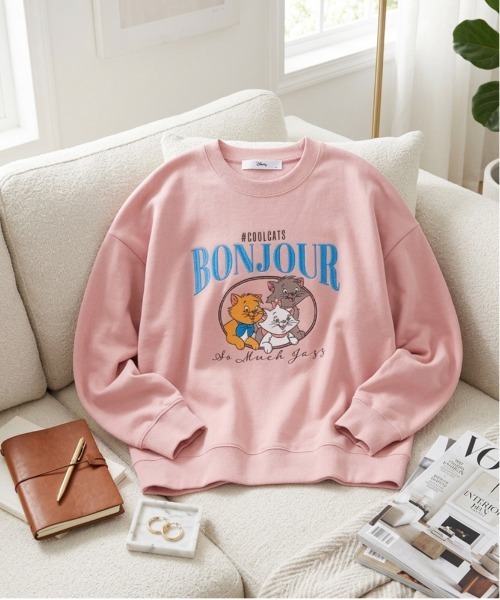 Disney（ディズニー）の「【DISNEY/ディズニー】ポンチ　キャラクタープリントクルーネックトレーナー（スウェット・レディース・ピンク/ライトグレー/ネイビー/スミクロ・LARGE/MEDIUM）」の4枚目の写真