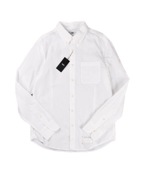 TMT(ティーエムティー)の「【TMT/ティーエムティー】COTTON LINEN CHAMBRAY SHIRTS(シャツ/ブラウス・メンズ・オレンジ/ネイビー/ピンク/ホワイト・MEDIUM/LARGE/X-LARGE/SMALL)」の1枚目の写真