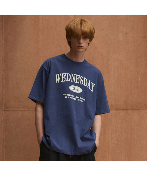 WEDNESDAY OASIS(ウェンズデーオアシス)の「シグネチャーオーバーサイズ半袖Tシャツ(6色)(Tシャツ/カットソー・レディース・ブルー/グリーン/ネイビー/グレー/ブラック/アイボリー・LARGE/MEDIUM)」の6枚目の写真