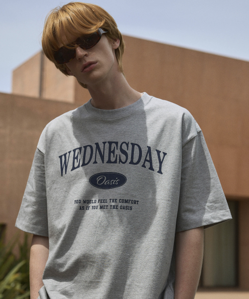 WEDNESDAY OASIS(ウェンズデーオアシス)の「シグネチャーオーバーサイズ半袖Tシャツ(6色)(Tシャツ/カットソー・レディース・ブルー/グリーン/ネイビー/グレー/ブラック/アイボリー・LARGE/MEDIUM)」の8枚目の写真