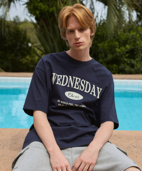 WEDNESDAY OASIS(ウェンズデーオアシス)の「シグネチャーオーバーサイズ半袖Tシャツ(6色)(Tシャツ/カットソー・レディース・ブルー/グリーン/ネイビー/グレー/ブラック/アイボリー・LARGE/MEDIUM)」の10枚目の写真