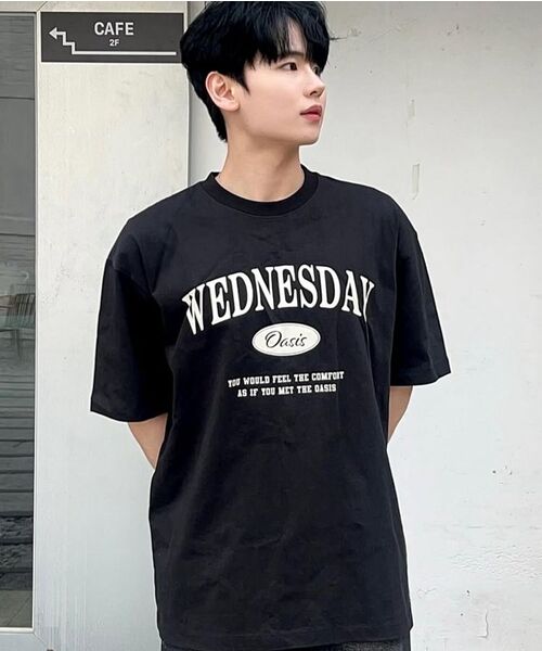 WEDNESDAY OASIS(ウェンズデーオアシス)の「シグネチャーオーバーサイズ半袖Tシャツ(6色)(Tシャツ/カットソー・レディース・ブルー/グリーン/ネイビー/グレー/ブラック/アイボリー・LARGE/MEDIUM)」の17枚目の写真