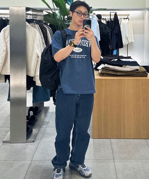 WEDNESDAY OASIS(ウェンズデーオアシス)の「シグネチャーオーバーサイズ半袖Tシャツ(6色)(Tシャツ/カットソー・レディース・ブルー/グリーン/ネイビー/グレー/ブラック/アイボリー・LARGE/MEDIUM)」の19枚目の写真