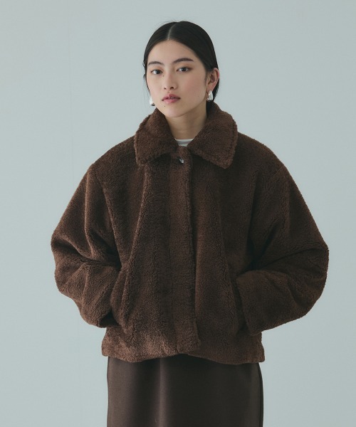 VICKY（ビッキー）の「ボアコクーンスリーブブルゾン（ブルゾン・レディース・ブラウン/ブラック・M）」の2枚目の写真