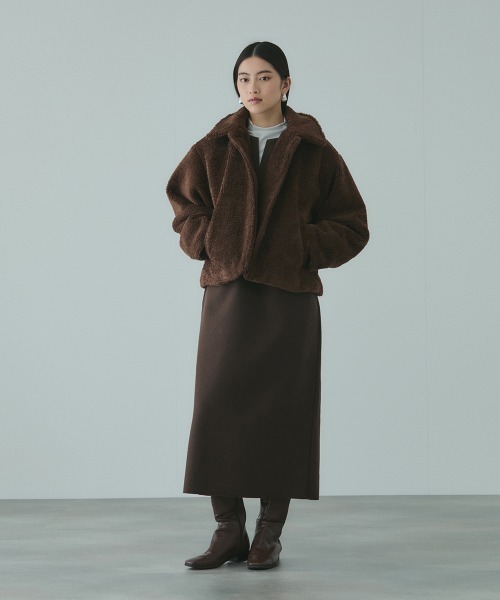 VICKY（ビッキー）の「ボアコクーンスリーブブルゾン（ブルゾン・レディース・ブラウン/ブラック・M）」の7枚目の写真