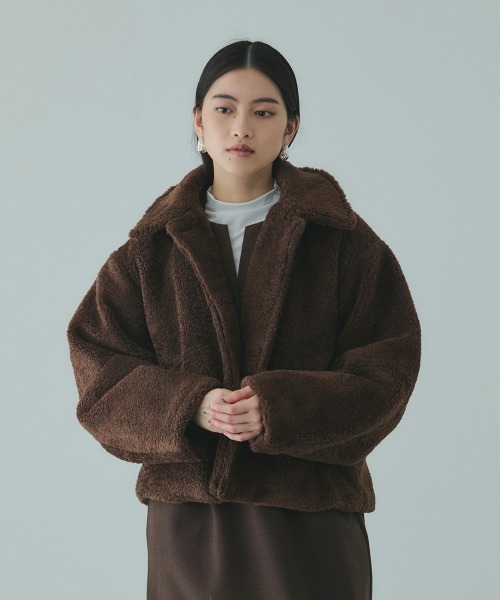 VICKY（ビッキー）の「ボアコクーンスリーブブルゾン（ブルゾン・レディース・ブラウン/ブラック・M）」の3枚目の写真