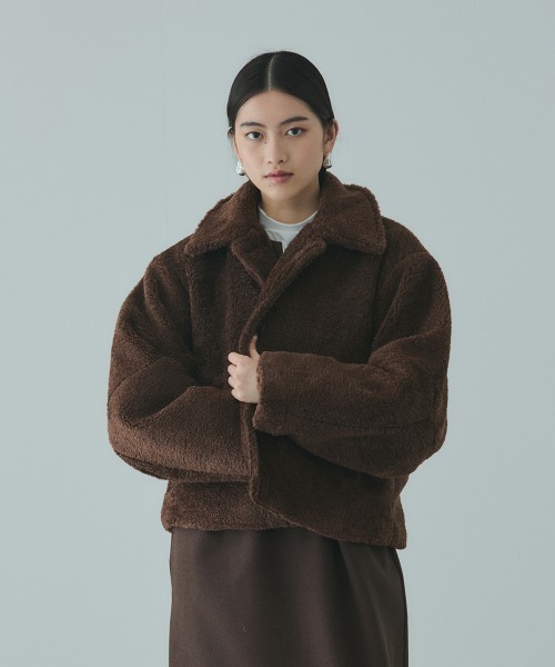 VICKY（ビッキー）の「ボアコクーンスリーブブルゾン（ブルゾン・レディース・ブラウン/ブラック・M）」の4枚目の写真