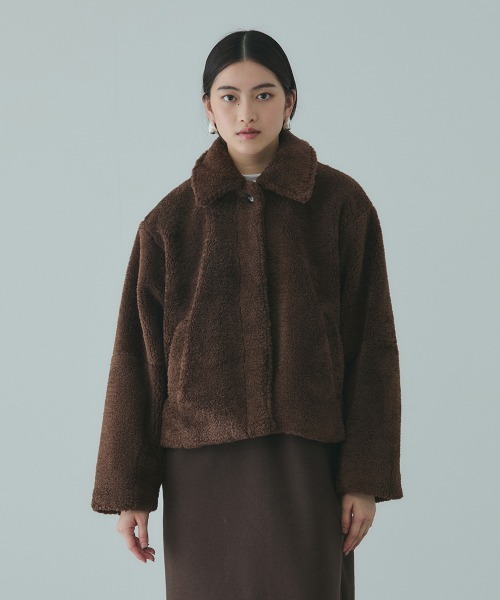 VICKY（ビッキー）の「ボアコクーンスリーブブルゾン（ブルゾン・レディース・ブラウン/ブラック・M）」の5枚目の写真