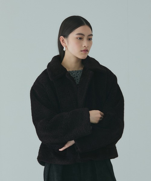 VICKY（ビッキー）の「ボアコクーンスリーブブルゾン（ブルゾン・レディース・ブラウン/ブラック・M）」の9枚目の写真