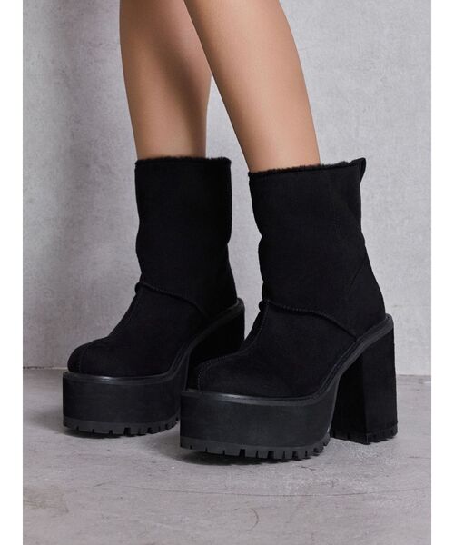 フェイクムートンplatformショートブーツ（ブーツ）｜GYDA（ジェイダ