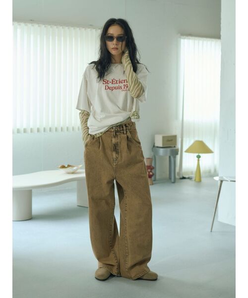 Ungrid(アングリッド)の「ブリーチルーズデニム(デニムパンツ・レディース・ブラウン/ブルー・24inch/25inch/26inch)」の18枚目の写真