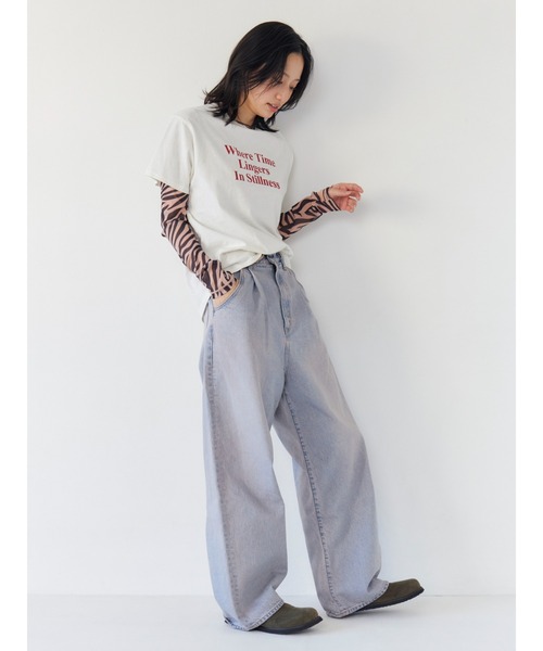 Ungrid(アングリッド)の「ブリーチルーズデニム(デニムパンツ・レディース・ブラウン/ブルー・24inch/25inch/26inch)」の6枚目の写真