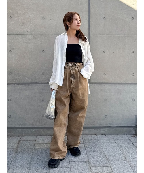 Ungrid（アングリッド）の「ブリーチルーズデニム（デニムパンツ・レディース・ブラウン/ブルー・24inch/25inch/26inch）」の15枚目の写真