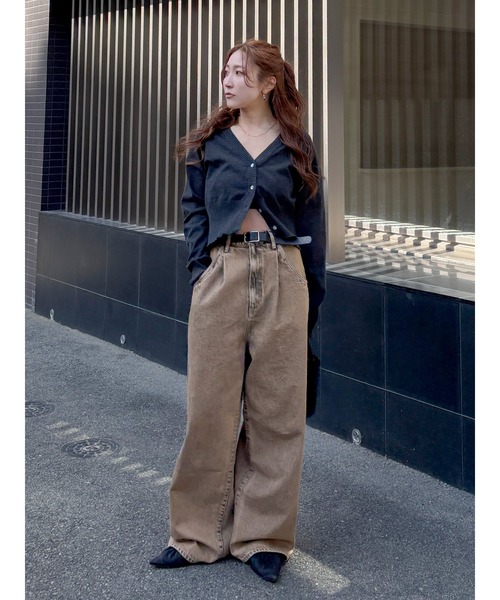 Ungrid（アングリッド）の「ブリーチルーズデニム（デニムパンツ・レディース・ブラウン/ブルー・24inch/25inch/26inch）」の16枚目の写真