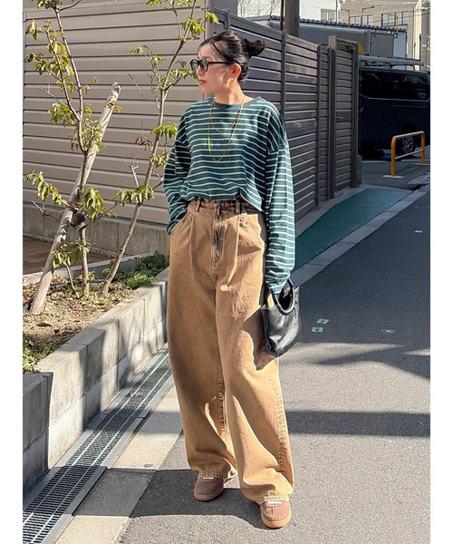 Ungrid（アングリッド）の「ブリーチルーズデニム（デニムパンツ・レディース・ブラウン/ブルー・24inch/25inch/26inch）」の17枚目の写真