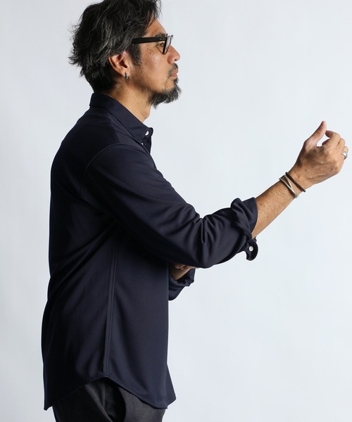 The DUFFER of ST.GEORGE(ザダファーオブセントジョージ)の「【WEB限定アイテム】SMALL COLLAR KANOKO SHIRT:吸水速乾 綺麗め カノコシャツ(シャツ/ブラウス・メンズ・ブラック/ホワイト/ネイビー・SMALL/MEDIUM/LARGE/X-LARGE)」の3枚目の写真