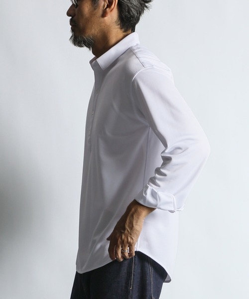 The DUFFER of ST.GEORGE(ザダファーオブセントジョージ)の「【WEB限定アイテム】SMALL COLLAR KANOKO SHIRT:吸水速乾 綺麗め カノコシャツ(シャツ/ブラウス・メンズ・ブラック/ホワイト/ネイビー・SMALL/MEDIUM/LARGE/X-LARGE)」の9枚目の写真
