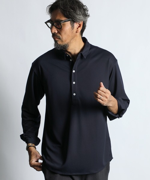 The DUFFER of ST.GEORGE(ザダファーオブセントジョージ)の「【WEB限定アイテム】SMALL COLLAR KANOKO SHIRT:吸水速乾 綺麗め カノコシャツ(シャツ/ブラウス・メンズ・ブラック/ホワイト/ネイビー・SMALL/MEDIUM/LARGE/X-LARGE)」の7枚目の写真