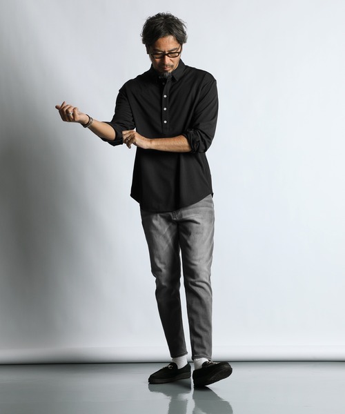 The DUFFER of ST.GEORGE(ザダファーオブセントジョージ)の「【WEB限定アイテム】SMALL COLLAR KANOKO SHIRT:吸水速乾 綺麗め カノコシャツ(シャツ/ブラウス・メンズ・ブラック/ホワイト/ネイビー・SMALL/MEDIUM/LARGE/X-LARGE)」の6枚目の写真