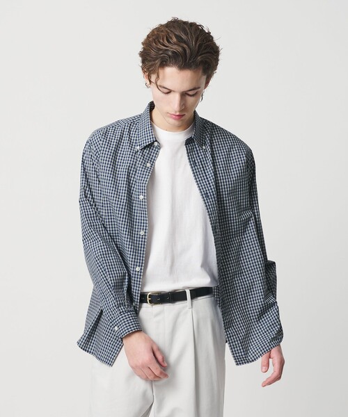 BEAUTY&YOUTH UNITED ARROWS（ビューティーアンドユースユナイテッドアローズ）の「ミニチェック ボタンダウン シャツ FORM型（シャツ/ブラウス・メンズ・ダークブラウン/ネイビー・S/M/XL/L）」の4枚目の写真