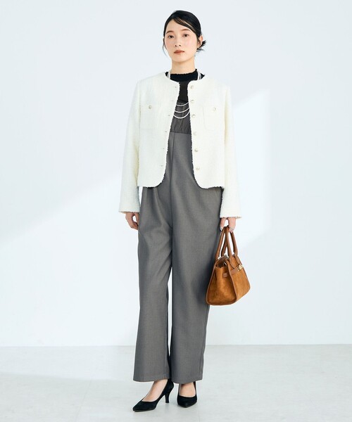 fredy emue(フレディエミュ)の「チュール切替オールインワン(つなぎ/オールインワン・レディース・ブラック/グレー・38/36)」の3枚目の写真