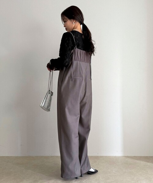 fredy emue(フレディエミュ)の「チュール切替オールインワン(つなぎ/オールインワン・レディース・ブラック/グレー・38/36)」の11枚目の写真