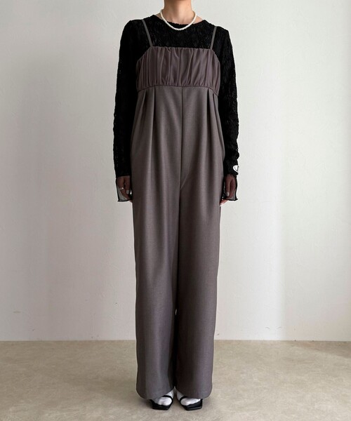 fredy emue(フレディエミュ)の「チュール切替オールインワン(つなぎ/オールインワン・レディース・ブラック/グレー・38/36)」の16枚目の写真