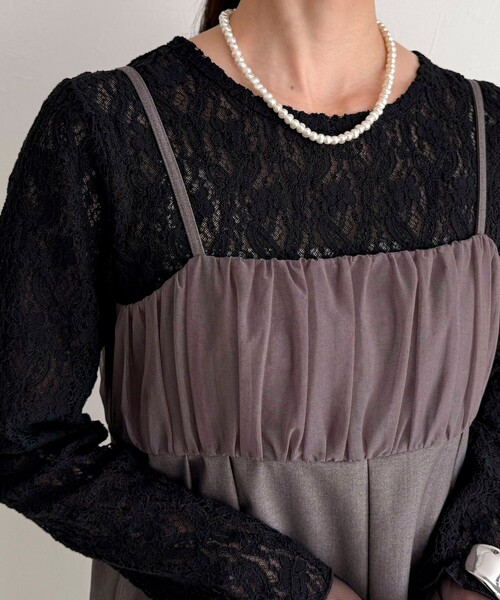 fredy emue(フレディエミュ)の「チュール切替オールインワン(つなぎ/オールインワン・レディース・ブラック/グレー・38/36)」の21枚目の写真