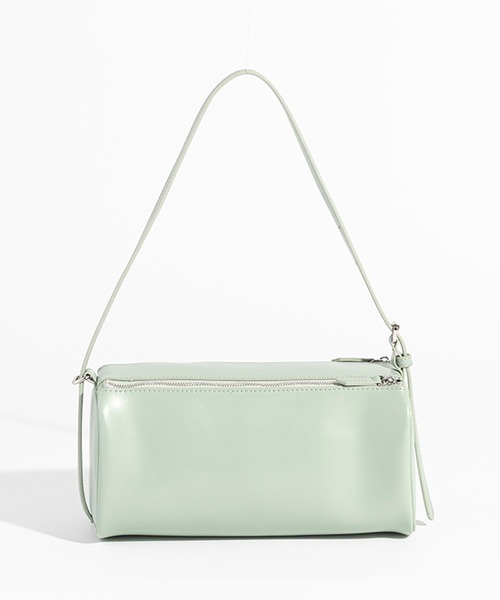 YAHKI（ヤーキ）の「YAHKI/ヤーキ SOFT W FACE ミニマル レザーショルダーバッグ 2026年春夏（ショルダーバッグ・レディース・ライトグリーン/ブラック/ライトグレー・FREE）」の7枚目の写真