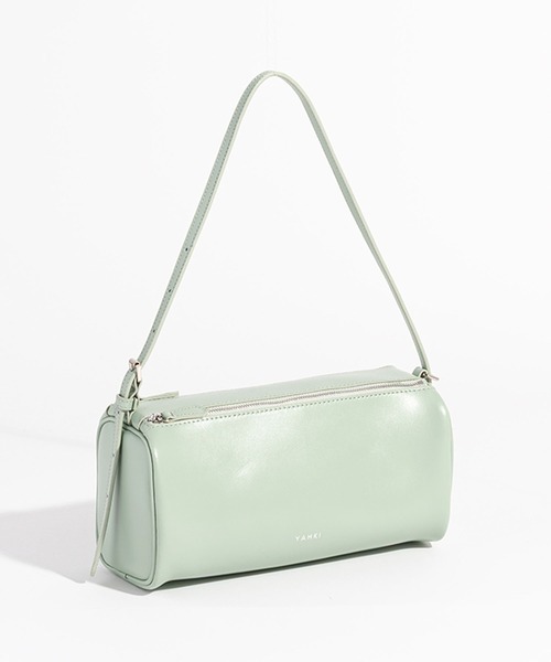 YAHKI（ヤーキ）の「YAHKI/ヤーキ SOFT W FACE ミニマル レザーショルダーバッグ 2026年春夏（ショルダーバッグ・レディース・ライトグリーン/ブラック/ライトグレー・FREE）」の6枚目の写真