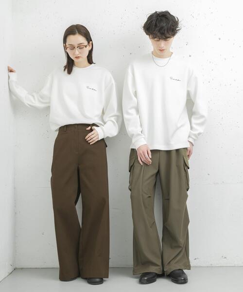 SENSE OF PLACE by URBAN RESEARCH（センスオブプレイスバイアーバンリサーチ）の「『一部WEB限定カラー』『ユニセックス』シシュウダンボールポンチロングスリーブTシャツ（Tシャツ/カットソー・メンズ・オリーブ/ライトブルー/ライトベージュ/ブラック/ホワイト/ダークブラウン・MEDIUM/LARGE）」の11枚目の写真